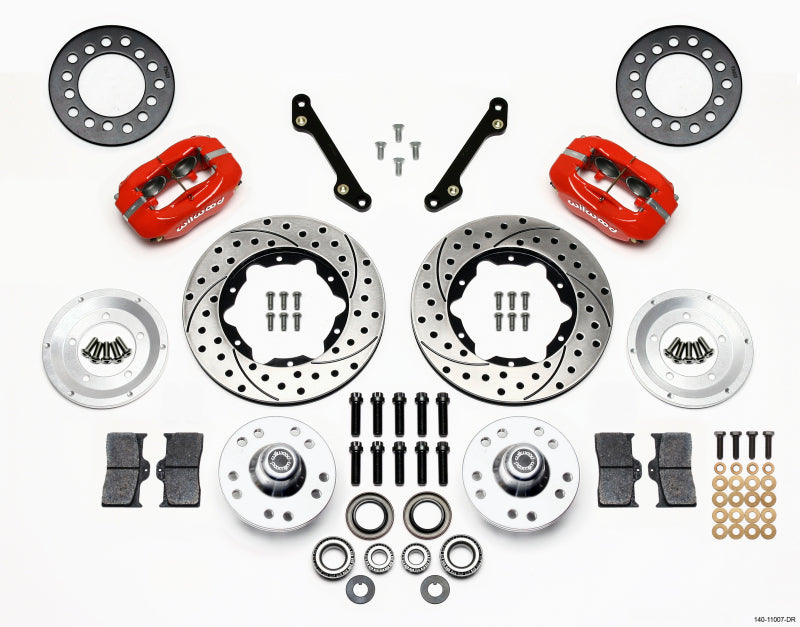 Wilwood Forged Dynalite Front Kit 11.00in Drilled Red 70-78 Camaro - 140-11007-DR