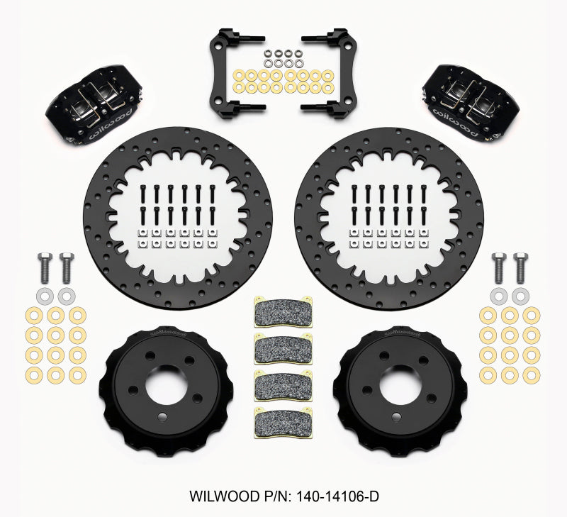 Wilwood Dynapro Radial Rear Drag Kit 12.90in Drilled 2015-Up Mustang - 140-14106-D