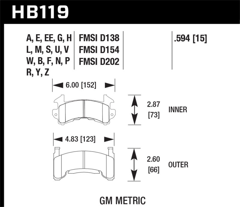 Hawk HP+ Street Brake Pads - HB119N.594