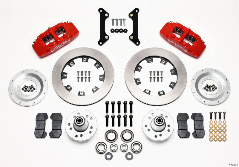 Wilwood Dynapro 6 Front Hub Kit 12.19in Red 70-78 Camaro - 140-10738-R