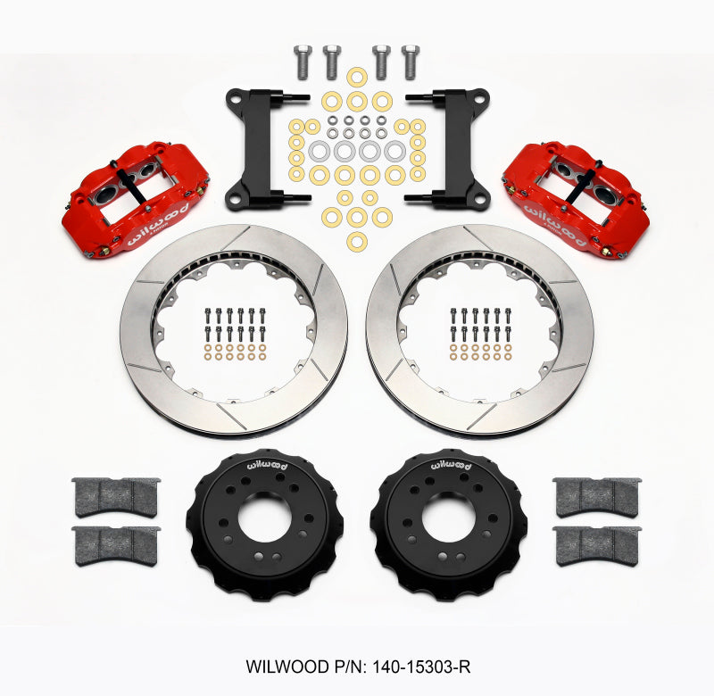 Wilwood Narrow Superlite 6R Front Hat Kit 13.06 Red 63-87 C10 w/ Wilwood Pro Spindles - 140-15303-R