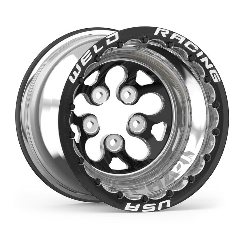 Weld Alpha-1 15x15 / 5x4.75 BP / 3in. BS Black Wheel - Black Double Beadlock MT - 83B-515276MB