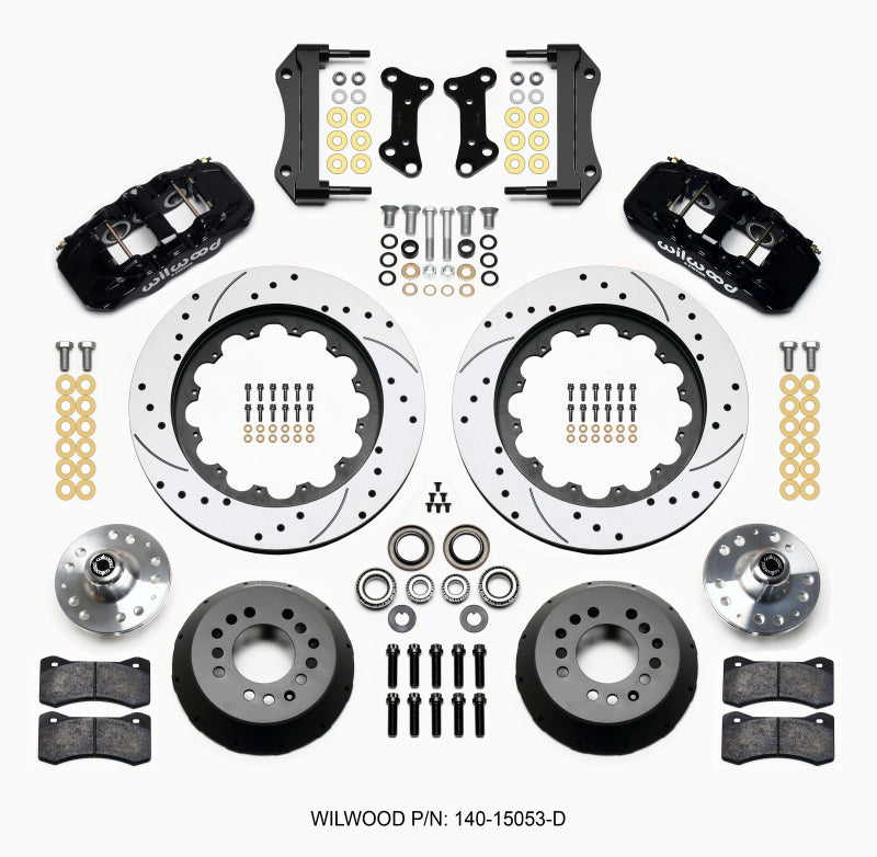 Wilwood AERO6 Front Hub Kit 15.00 Drilled 67-69 Camaro 64-72 Nova Chevelle - 140-15053-D