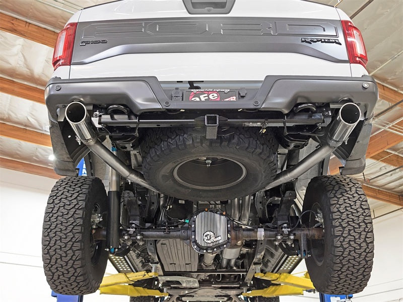 aFe MACHForce XP Exhaust Cat-Back SS-409 2017 Ford F-150 Raptor V6-3.5L (tt) w/ Polished Tips - 49-43045-P