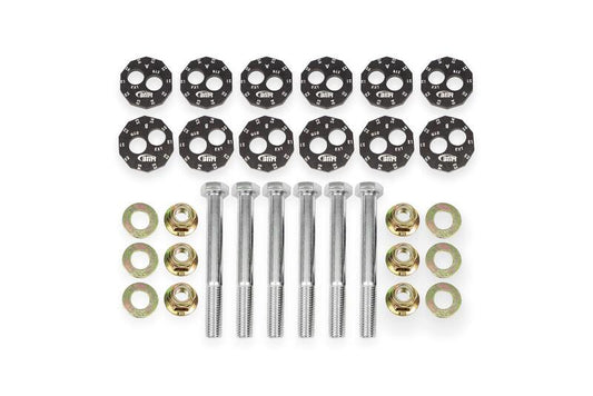 BMR 97-04 Chevrolet Corvette C5 Front & Rear Lower Control Arms Camber Bolt Kit - Black Anodized - WAK552