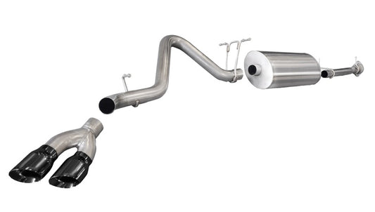 Corsa 11-13 GMC Sierra 6.0L V8 3in Cat-Back Single Side w Twin 4in Black Pro-Series Tips - 14792BLK