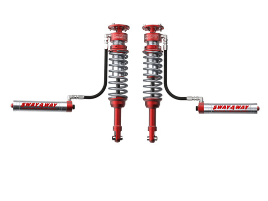 aFe Sway-A-Way 10-14 F150/Raptor 6.2L 3.0 Front Coilover Kit w/ Remote Reservoirs and Compr Adjuster - 301-5000-01-CA