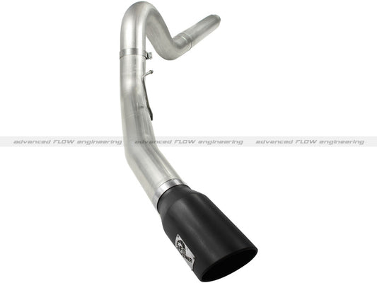 aFe MACHForce XP 5in DPF-Back Stainless Steel Exh Sys, Black tip, Ford Diesel Trucks 08-10 V8-6.4L - 49-43054-B