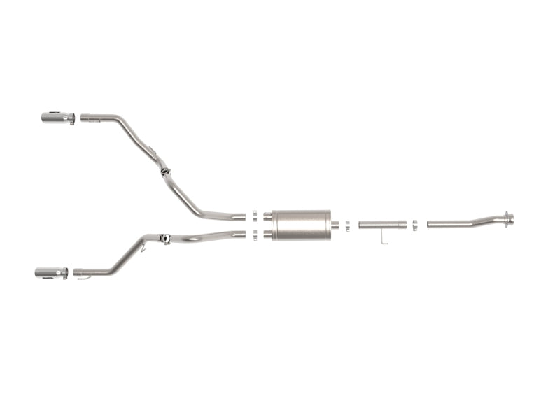 aFe Vulcan 3in 304 SS Cat-Back Exhaust 2021 Ford F-150 V6 2.7L/3.5L (tt)/V8 5.0L w/ Polished Tips - 49-33127-P