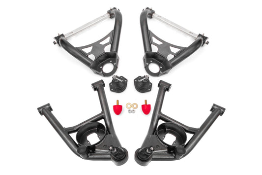 BMR 64-72 GM A-Body Non-Adjustable A-arm Kit - Black Hammertone - AAK401H