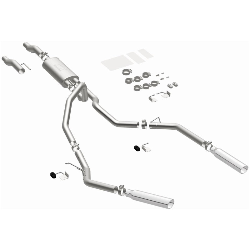 MagnaFlow 11 Ford F-150 3.7L/5.0L/6.2L SS Catback Exhaust Dual Split Rear Exit w/ 3.5in SS Tips - 15460