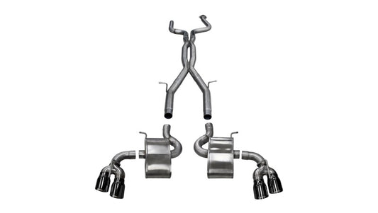 Corsa 2016-24 Chevy Camaro SS 6.2L Xtreme+ 2.75in Cat-Back Dual Rear Exit w/ Twin 4in Black PVD Tips - 14770BLK