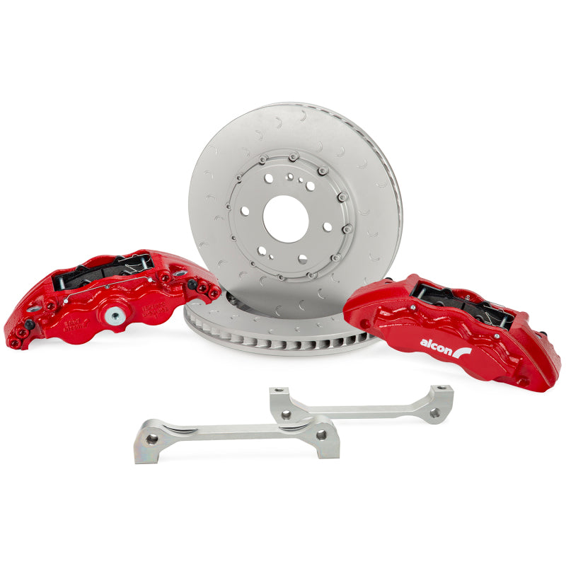 Alcon 19+ Silverado/Sierra 20+ Suburban/Tahoe/Yukon 355x33mm 6-Piston Caliper FRT Brake Kit - Red - ALABKF1559BF58