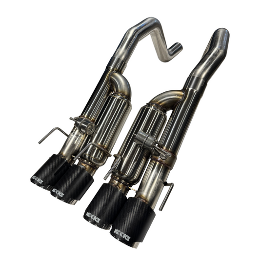 Kooks 09-13 Chevrolet Corvette Z06/ZR1 3in. Valved Axle-Back Exhaust w/ CF Tips - 21606750