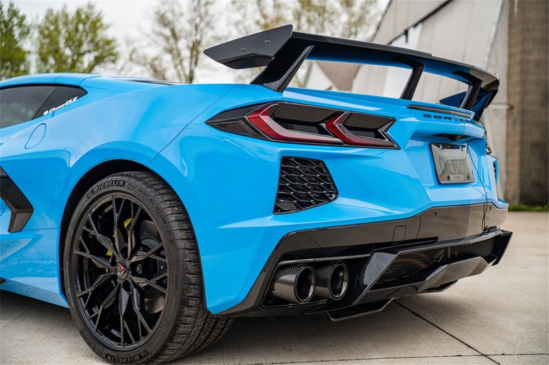 Corsa 2020-2025 Chevrolet Corvette C8 RWD 3in Track Cat-Back Delete Exhaust w/4.5in CF Black PVDTips - 21104CFBLK