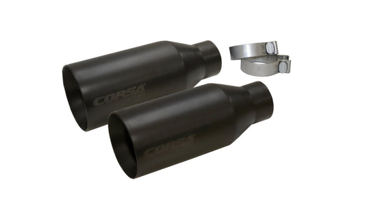 Corsa 2017-2020 Ford F-150 Raptor 3in Inlet / 5in Outlet Black Cerakote Tip Kit (For Corsa Exh Only) - 14051BPC