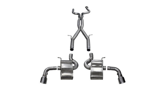Corsa 16-18 Chevy Camaro SS 6.2L Xtreme 2.75in Cat-Back Dual Rear Exit w/ Single 4.5in Polis - 14773