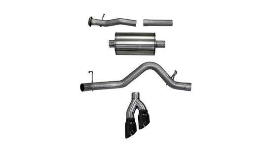 Corsa 2017-22 Chevrolet Colorado 3.7L Extended Cab Sport Cat-Back System Single Rear Exit Black Tips - 14745BLK