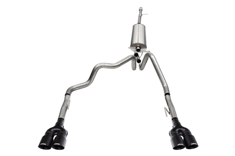 Corsa 19-23 GMC Sierra 1500 Cat-Back Dual Rear Exit with Twin 4in Black Powder Coat Pro-Series Tips - 21200BPC
