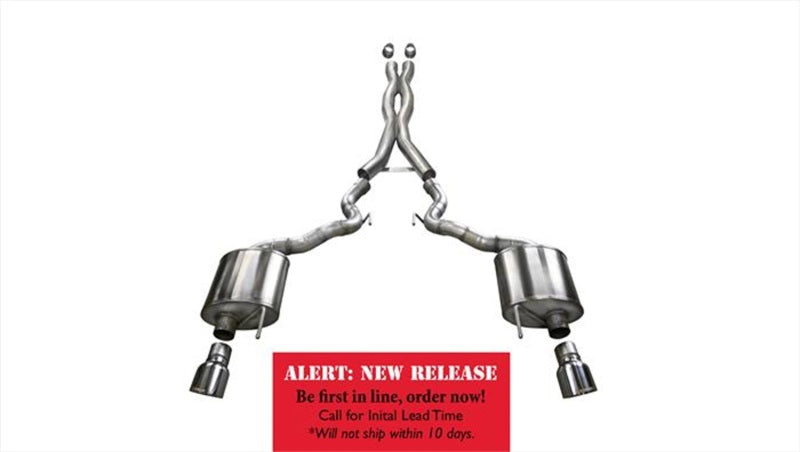 Corsa 2015-2017 Ford Mustang GT Convertible 5.0L V8 Polished Sport Cat-Back Dual Rear Exit - 14341