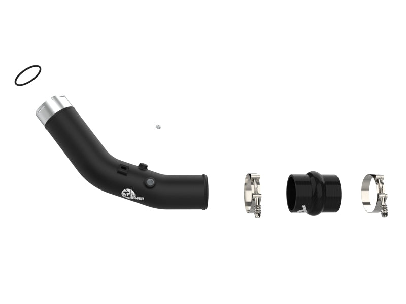 aFe 23-24 Ford F250/F350 Super Duty V8-6.7L BladeRunner 3 In. Aluminum Hot Charge Pipe- BLK - 46-20688-B