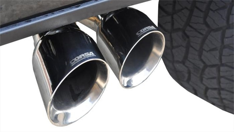 Corsa 15-20 Ford F-150 5.0L V8 (Super Crew Cab) Polished Sport Single Side Dual 4in Tips CB Exhaust - 14837