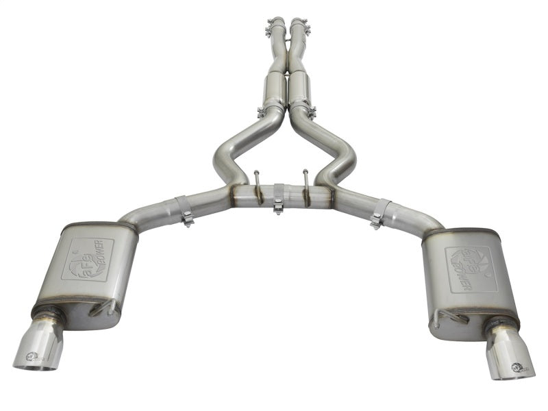 aFe MACHForce XP 3in Sport Tone Cat-Back Exhausts w/ Polished Tips 15-17 Ford Mustang V6/V8 - 49-33087-P