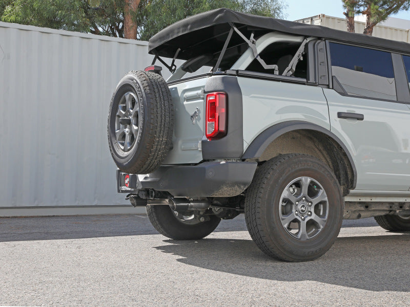 aFe Vulcan 3in 304 SS Axle-Back Exhaust 2021 Ford Bronco L4-2.3L (t)/V6-2.7L (tt) w/ Carbon Tips - 49-33137-C