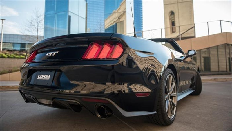 Corsa 2015-2017 Ford Mustang GT Convertible 5.0L V8 Black Sport Cat-Back Dual Rear Exit - 14341BLK