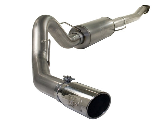 aFe MACHForce XP Exhaust Cat-Back SS-409 4in Polished Tip 11-12 Ford F-150 EcoBoost V6-3.5L (tt) - 49-43041-P
