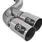 aFe Rebel XD 4in SS Down-Pipe Back Exhaust w/Dual Polished Tips 17-18 Ford Diesel Trucks V8-6.7L(td) - 49-43102-P