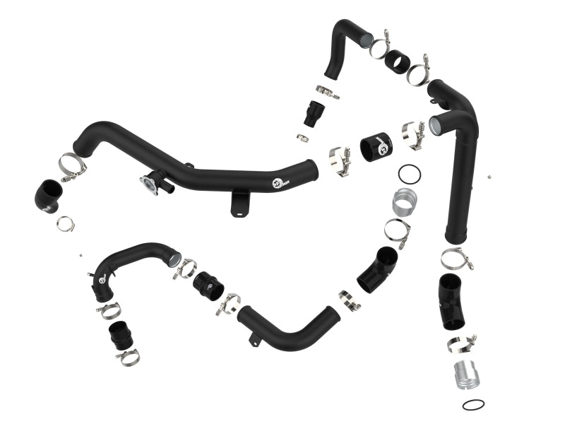 aFe 21-23 Ford Bronco V6-2.7Ltt BladeRunner Alum Hot & Cold Charge Pipe Kit - Black - 46-20584-B