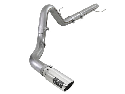 aFe Large Bore-HD 4in 409 SS DPF-Back Exh 18-19 Ford F-150 V6-3.0L (td) w/ Polished Tip - 49-43106-P