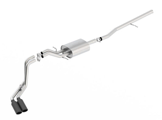 Borla S-Type Cat-Back 14-15 Sierra 1500 Std Bed/CC Short Bed 143.5in WB Side Exit Exhaust Black Tips - 140550BC