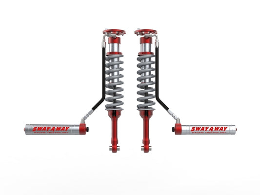aFe Sway-A-Way 10-14 F150/Raptor 6.2L 2.5 Front Coilover Kit w/ Remote Reservoirs and Compr Adjuster - 301-5600-10-CA