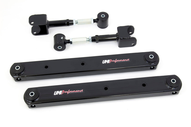UMI Performance 64-67 GM A-Body Rear Control Arm Kit Fully Boxed Lowers Adjustable Uppers - 402126-B