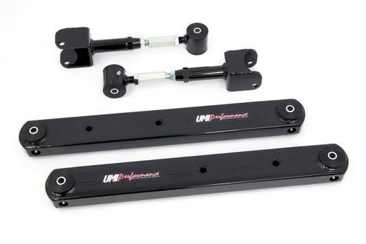 UMI Performance 64-67 GM A-Body Rear Control Arm Kit Fully Boxed Lowers Adjustable Uppers - 402126-B