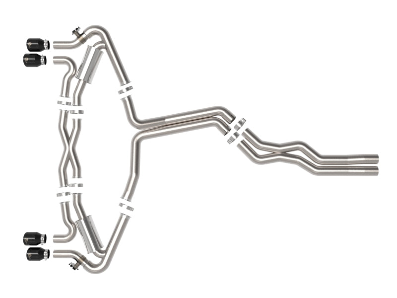 aFe 20-22 Audi RS6 Avant V8 4L (tt) MACH Force-Xp 3in to 2.5in 304 SS Cat-Back Exhaust w/ Black Tip - 49-36448-B