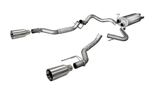Corsa 2017-2020 Ford F-150 Raptor 3.5L Sport Cat-Back Dual Rear Exit w/ 5in Satin Polished Tip - 14397