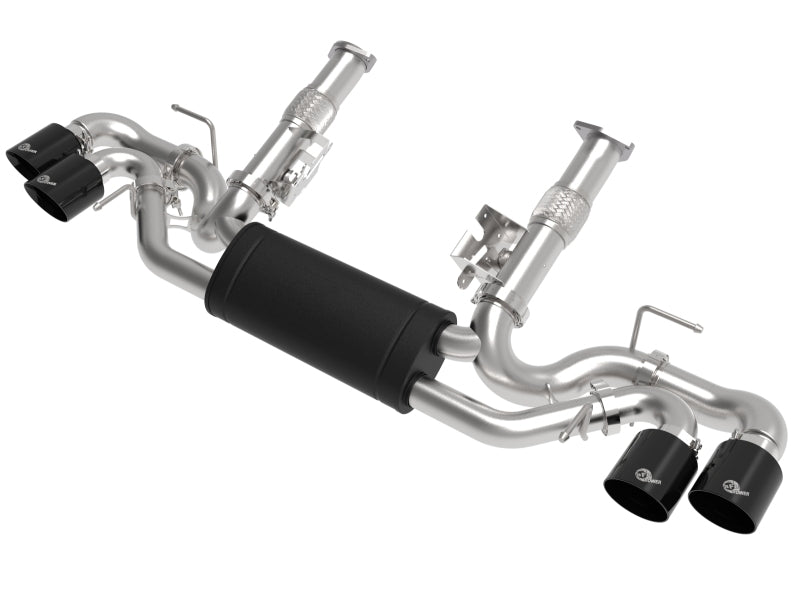 aFe MACH Force-Xp 2-1/2in 304SS Cat-Back 2020 Chevy Corvette (C8) 6.2L - Black Tip - 49-34127-B
