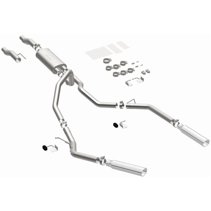 MagnaFlow 11 Ford F-150 3.7L/5.0L/6.2L SS Catback Exhaust Dual Split Rear Exit w/ 3.5in SS Tips - 15460