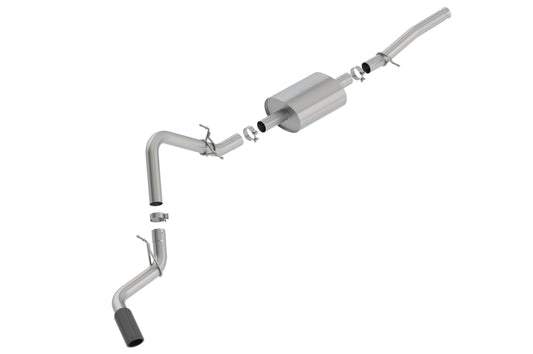 Borla 2019 Silv/Sierra C/B Exhaust S-Type 1500 5.3L V8 2DR REG. CAB, STD. BED WB 126 Blk Chrome Tip - 140805BC
