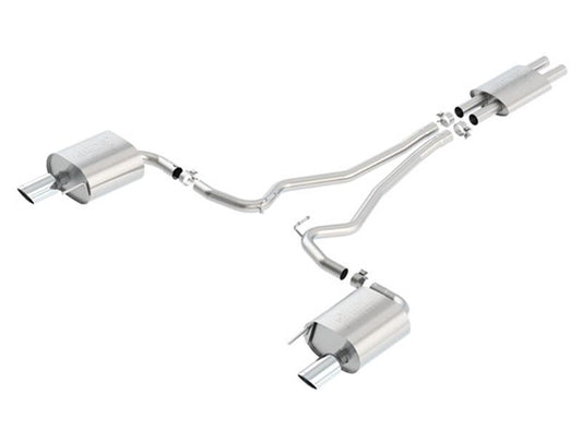 Borla ATAK Cat Back 15 Ford Mustang 3.7L V6 MT/AT 2.25in Pipe 4in Single Round Rolled Tips - 140588