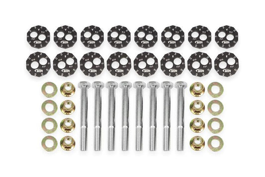 BMR 14-19 Chevrolet Corvette C7 Front & Rear Lower Control Arms Camber Bolt Kit - Black Anodized - WAK572