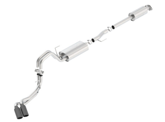 Borla 15-17 Ford F-150 2.7/3.5L V6 / 5.0 V8 2/4WD Black Chrome Angle-Cut Side Exit Catback Exhaust - 140617BC