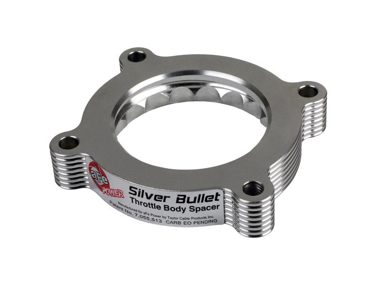 aFe 11-14 Ford Mustang/ 11-14 Ford F-150 V6 3.7L Silver Bullet Throttle Body Spacer - Silver - 46-33016