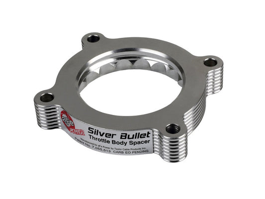 aFe 11-14 Ford Mustang/ 11-14 Ford F-150 V6 3.7L Silver Bullet Throttle Body Spacer - Silver - 46-33016