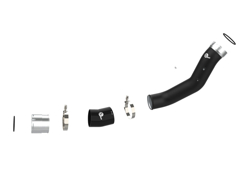 aFe 2024 GM Diesel Trucks V8 6.6L L5P BladeRunner 3.5in Aluminum Cold Charge Pipe - Black - 46-20709-B