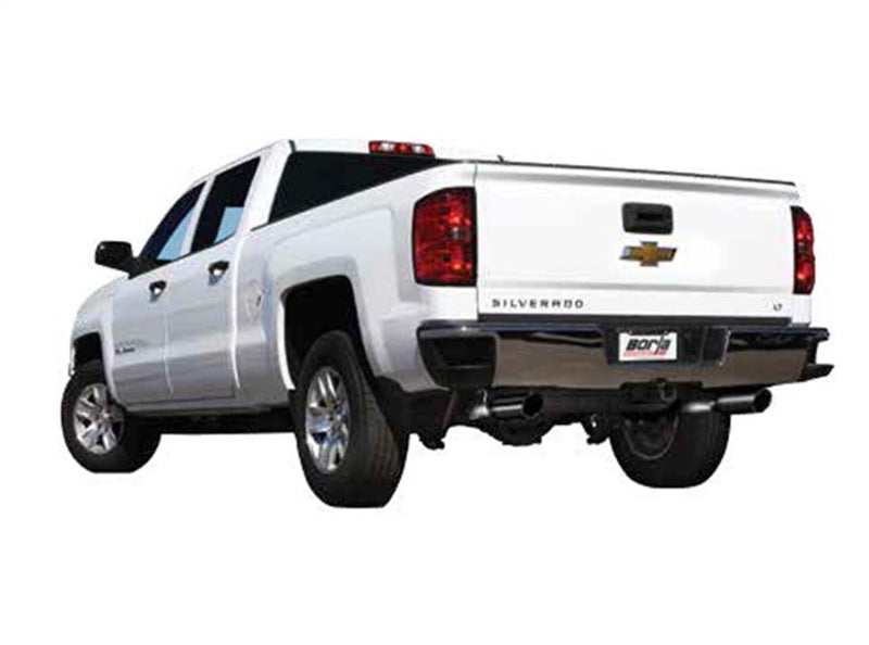 Borla 14 Sierra 1500 C/B S-Type Exhaust/2.75in Into Dual 2.25in Out 4in Split Rear Exit-Black Chrome - 140536BC