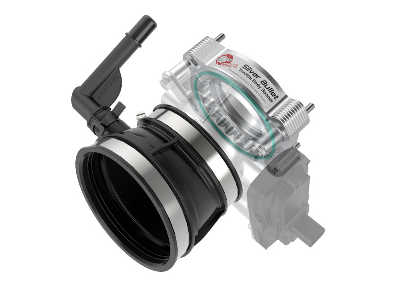 aFe 2020 Vette C8 Silver Bullet Aluminum Throttle Body Spacer Works w/ Factory Intake Only - Silver - 46-34017